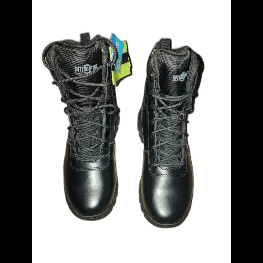 Men's Black Tactical Lace-Up Boot - Durable Work & Field Footwear Size 11 Soft